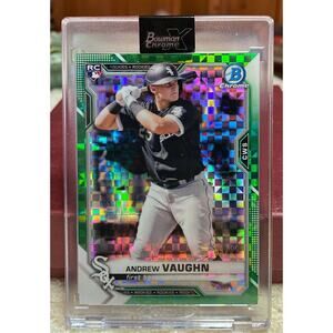 2021 Bowman Chrome X Andrew Vaughn Green X-Fractor Refractor RC /31 Brewers